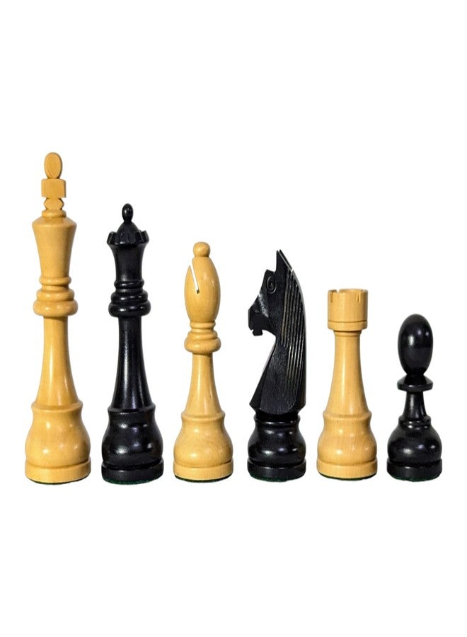Enterro Wooden Chess Pieces 3.75" Staunton German Knight Classic Ebonized - Well Polished (Without Chess Board) - Image 1